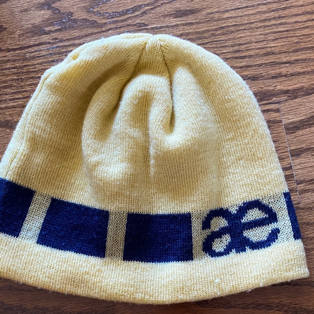 Vintage American Eagle Outfitters Yellow and Navy Beanie